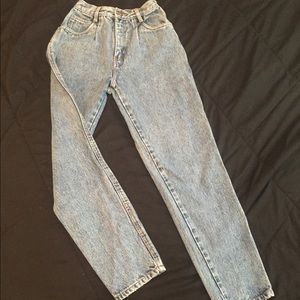 Vintage high waist acid wash jeans