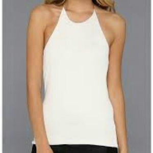 BCBGMAXAZRIA WHITE HALTER TOP