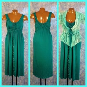 Goddess gown with net top