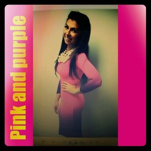 Pink and purple body con dress