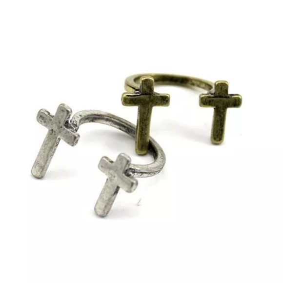 π₯Rustic-Style Double Cross Ring - Picture 3 of 4