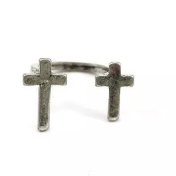 🔥Rustic-Style Double Cross Ring