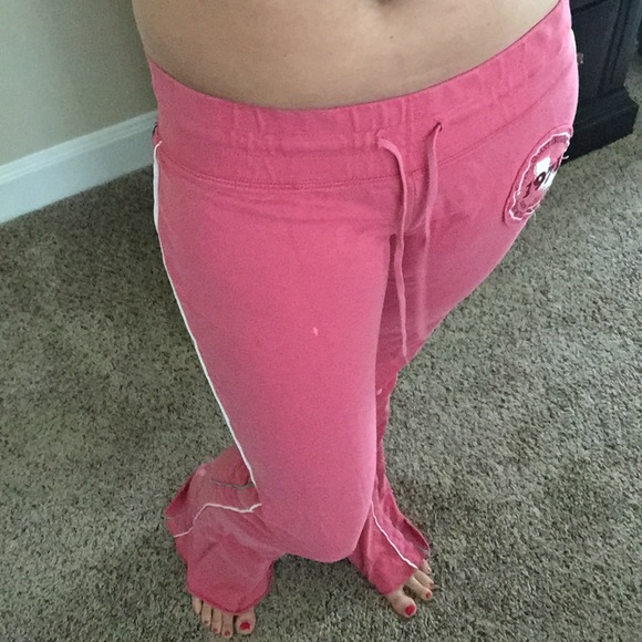 Hollister coral distressed lounge pants!