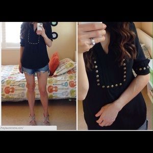 StitchFix Moni Stud 3/4 black top
