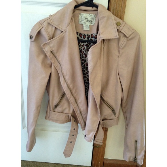 Size Small Cream Pleather Jacket