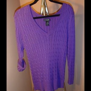 Lane Bryant Purple Cable Knit Sweater