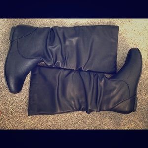 Black leather boots
