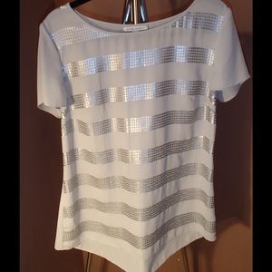 Banana Republic Cute Silver Sparkly Top