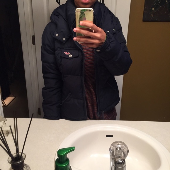 Navy Blue Hollister Winter Coat