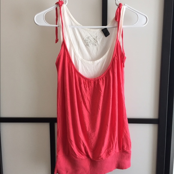 Mango inset hot pink tank top