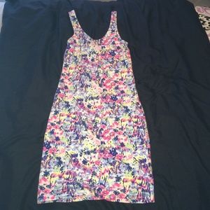 Bodycon Flower Print Mini Dress