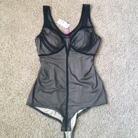 Black mesh bodysuit