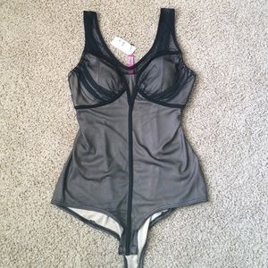 Black mesh bodysuit