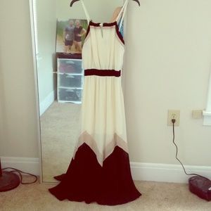 Brand new cream tan and black maxi dress