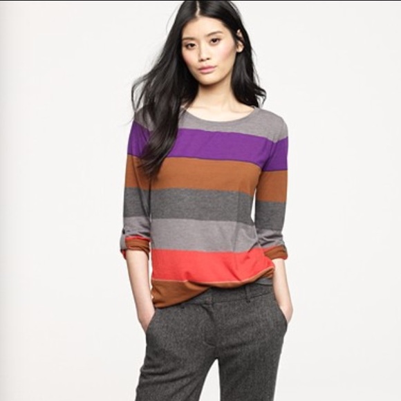 J. Crew colorblock stripe long sleeve tee