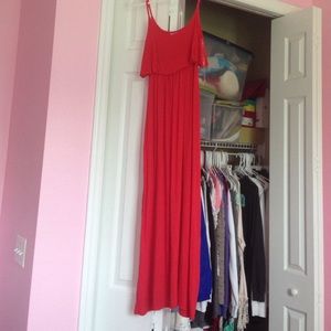 Red maxi dress