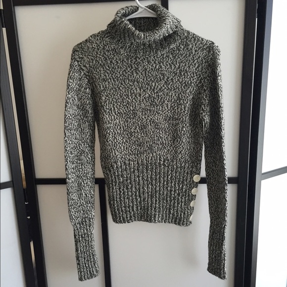 BCBG grey sweater with button details
