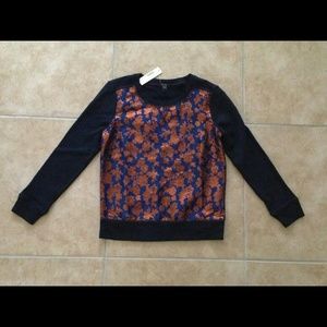 JCREW floral embroidery sweatshirt