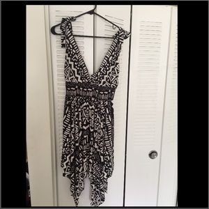 Black and white handkerchief dress