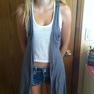 Sleeve less grey cardigan