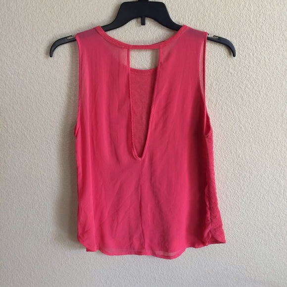 Zara Combined Fabric T-Shirt - Light Red - Picture 3 of 4