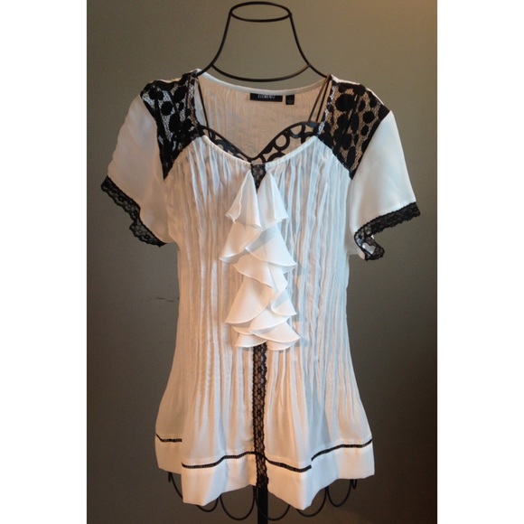 Elementz Tops - White and black top