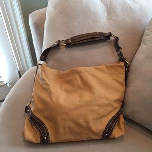 Camel faux leather handbag