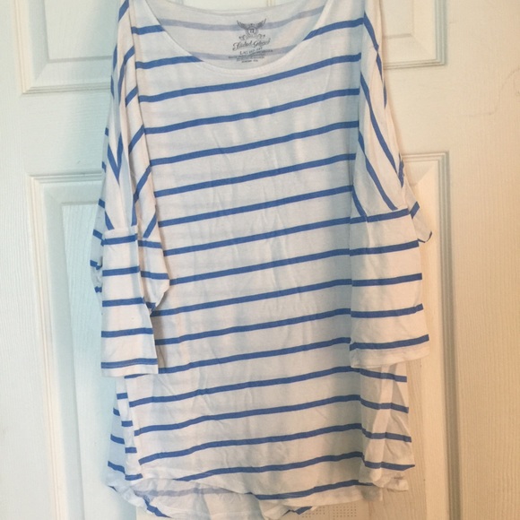 Off the shoulder striped shirt