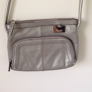 Silver cross body purse