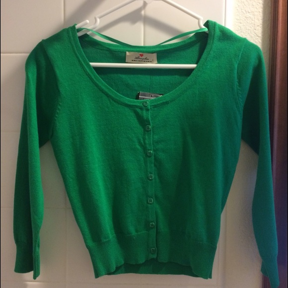 Green cardigan