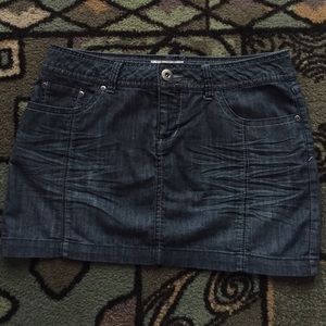 SO juniors denim mini skirt