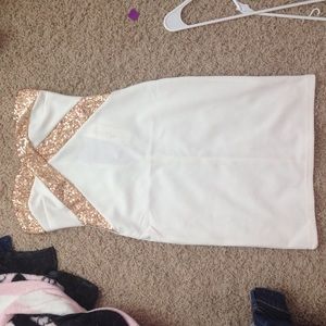 White and gold dress