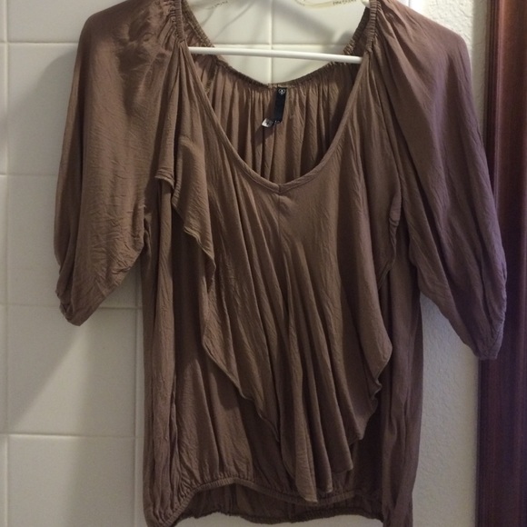 3/4 sleeve top - mocha