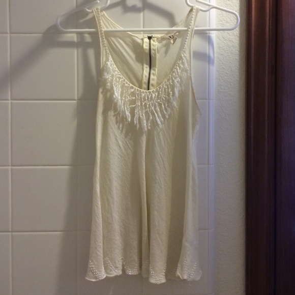 Ivory flowy tank top