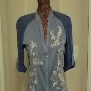 Embroidered 3/4 tee from Anthropologie