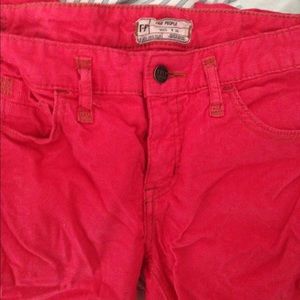 EEEUC Free People red skinny corduroys size 28