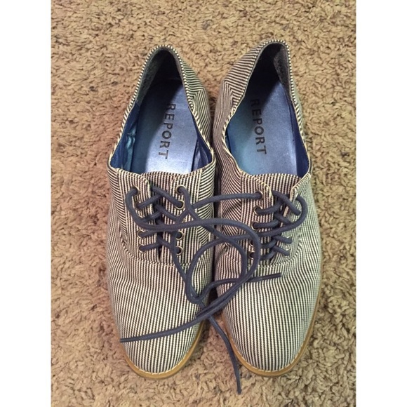 Report Canvas Striped Oxfords