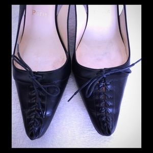 Christian Louboutin Black Nappa Laced Pumps