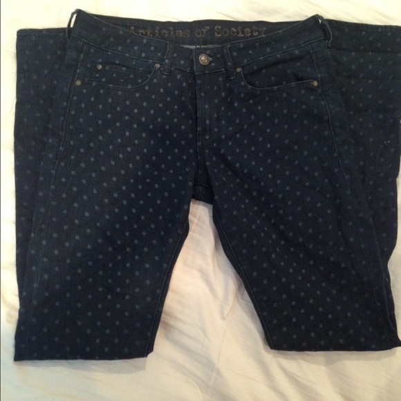 Articles of Society skinny jeans w/ polka dots 28