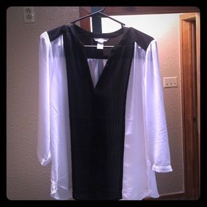 A black and white sheer top from H&M.