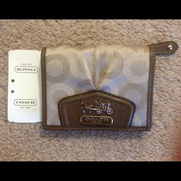 Coach Handbags - SALE! NWT Coach beige/brown wallet with brown trim