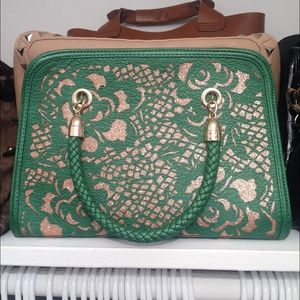 SOLD!  Handbag with Carved Glitter Detail