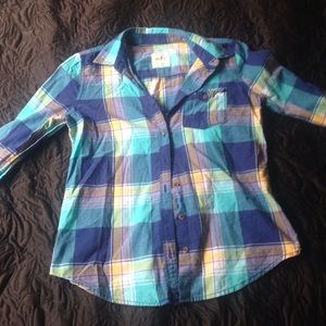 Hollister and aero Button Up plaid bundle