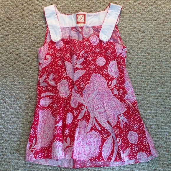 Pink & Red Button Top