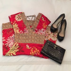 bebe silk Kimono style dress