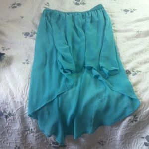 Light Teal High Low Skirt