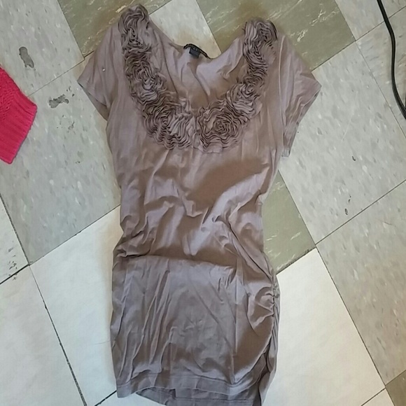Brown rose collared shirt