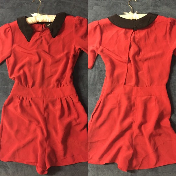 NWOT ASOS Red Romper with Open Back - Picture 2 of 4
