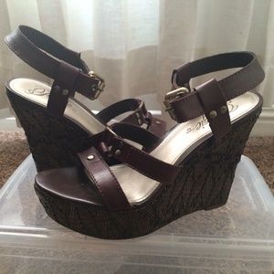 Fergie Shoes Brown Wedge