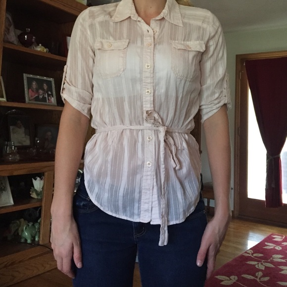 Light pink top.